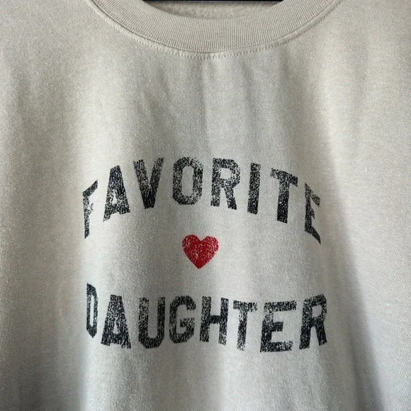 Favorite Daughter Beige Crewneck Sweatshirt with Red Heart - Picture 2 of 4